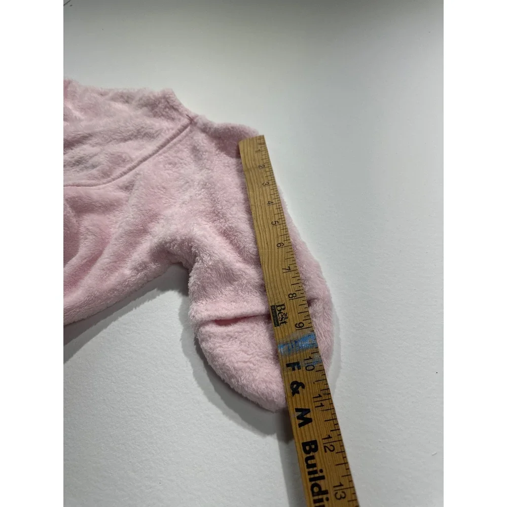 Vintage infant Pink Plush Fleece Sleep Sack Bunny Embroidered Wearable Blanket